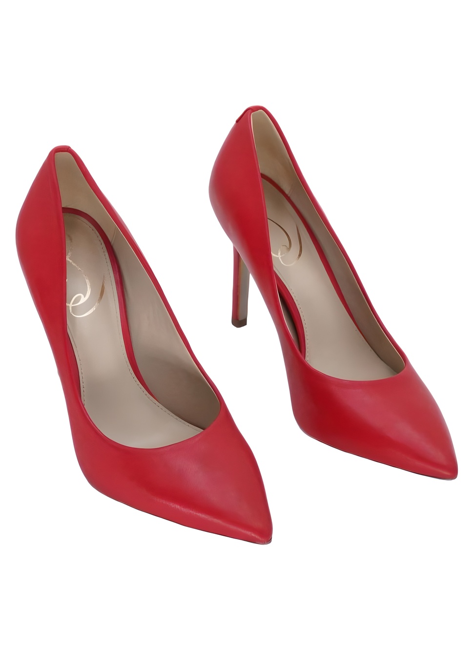 Sam Edelman Hazel Parisian Red Leather Pointed Toe Stiletto Pumps Size 5.5M